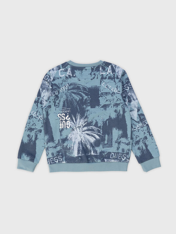 Sweatshirt in blue colour with print - 2