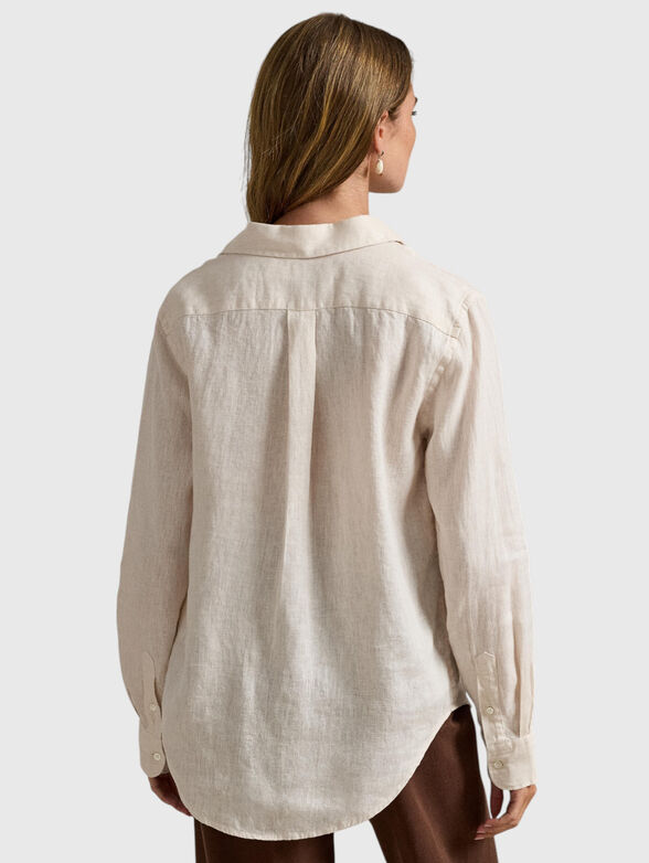 Linen shirt with embroidered logo - 3