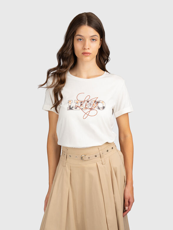 T-shirt with appliqu&eacute;s rhinestone - 1