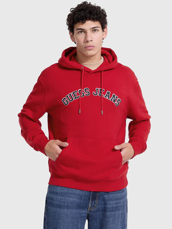Cotton sweatshirt with hood and logo - 1