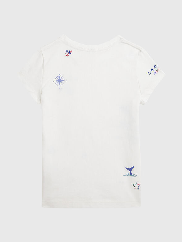 Cotton T-shirt with multicolored print - 2