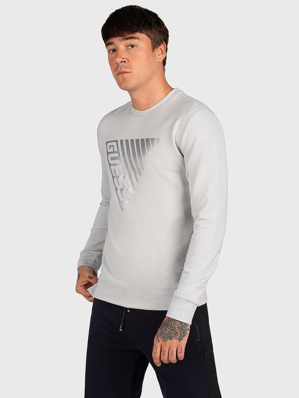 Sweatshirt with accent zip and silver logo print - 1