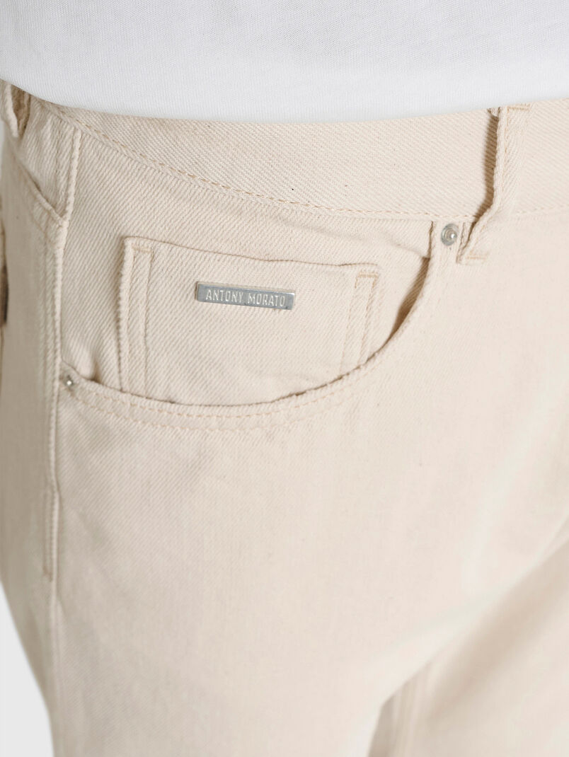 LIAM jeans in ecru color - 3