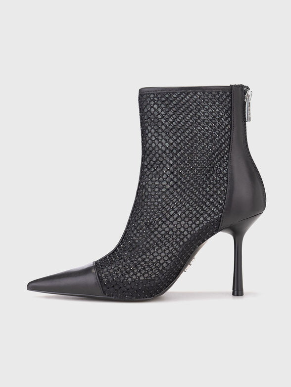 Leather heeled boots with rhinestones - 4