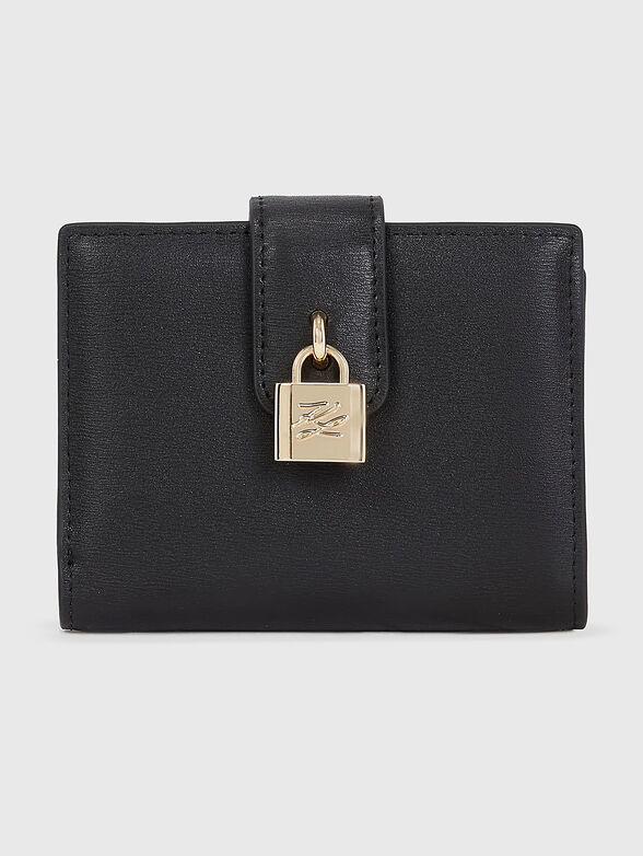 Leather wallet with logo - 1