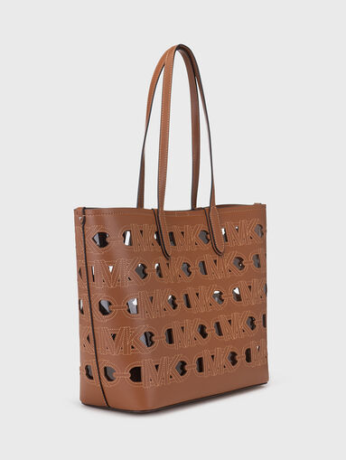 Perforated shopper bag in black  - 3