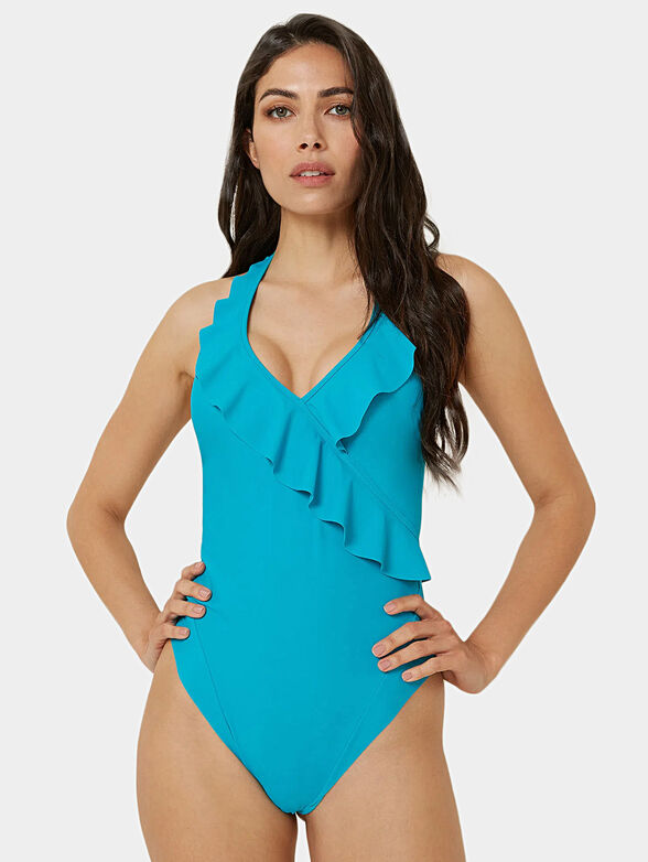 SCULPT FASHION one-piece swimsuit in turquoise color - 1