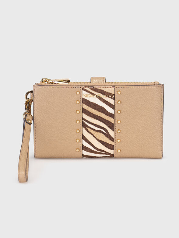 Beige leather wallet - 1