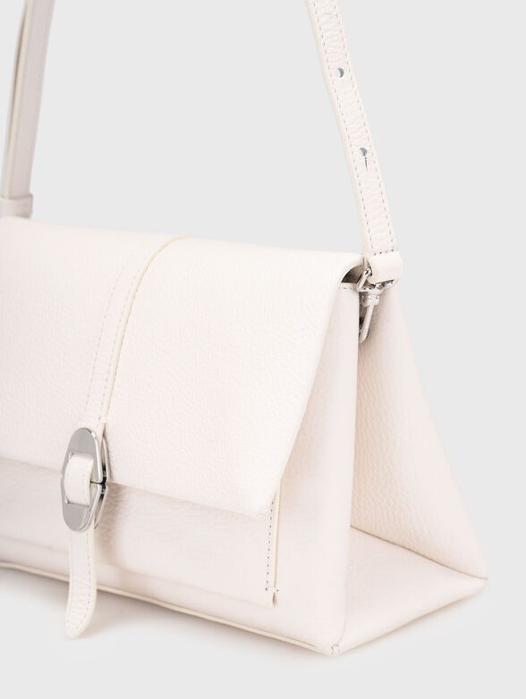 Beige leather shoulder bag - 5