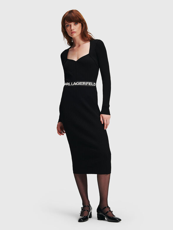 Knitted dress with logo detail - 1