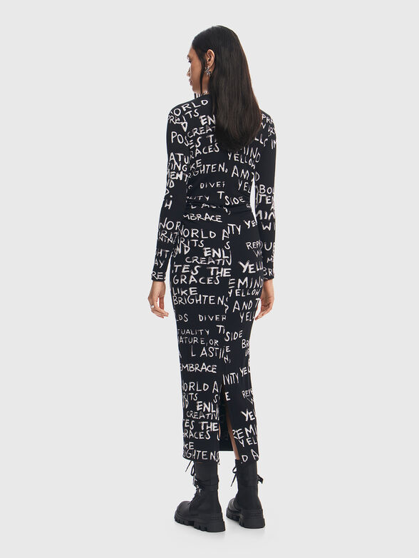 HESIAN slim dress with contrast lettering - 2