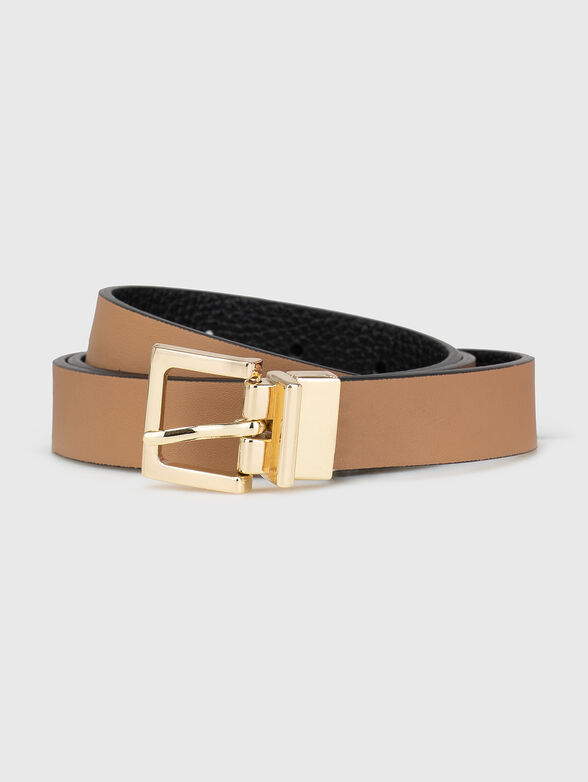 Double-sided leather belt in black - 2