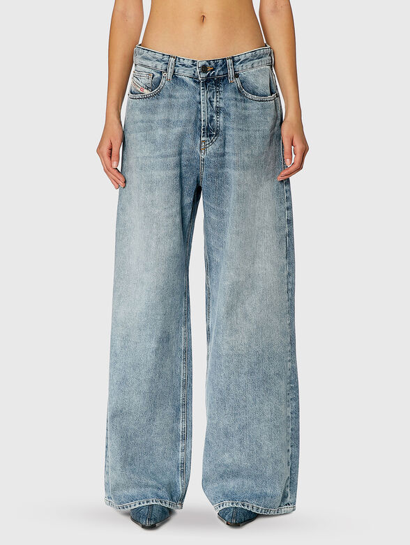 Jeans with wide legs and washed effect - 1