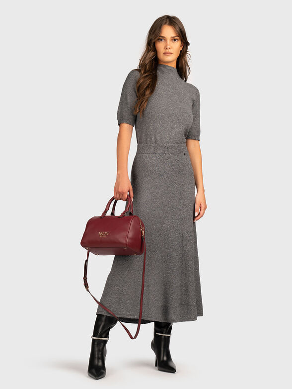 Midi skirt with micro sequins and logo detail - 4