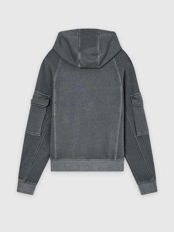 Cotton hoodie with accent pockets - 3
