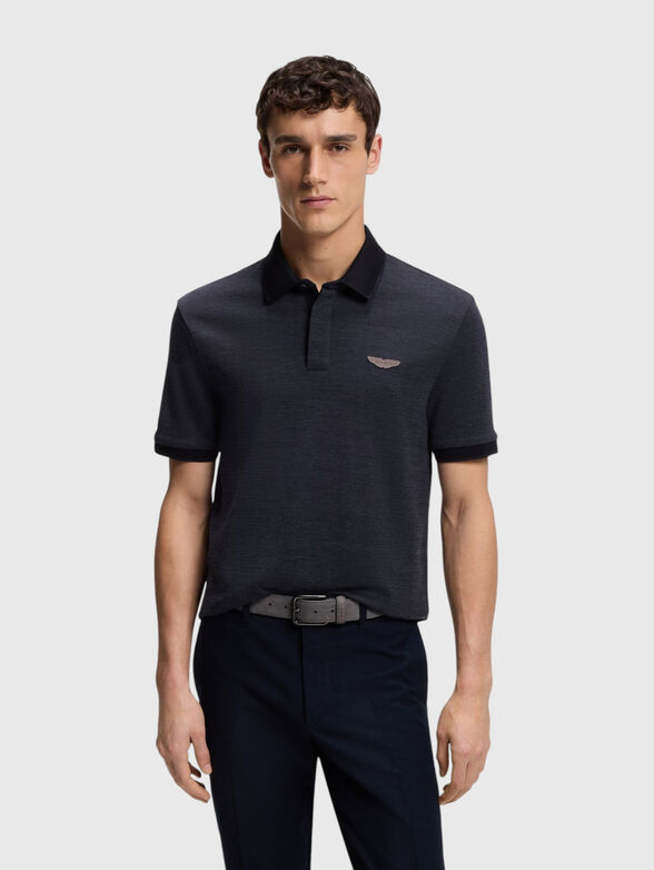 Blue polo shirt with logo - 1