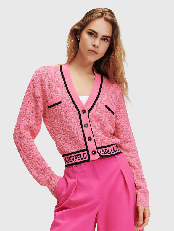 Cardigan with contrasting elements - 1