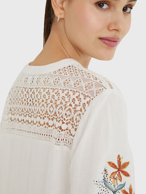 Linen blouse LEILA with contrasting back - 6