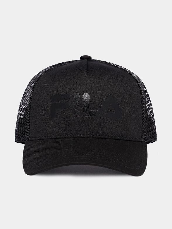 Black cap with logo print - 1