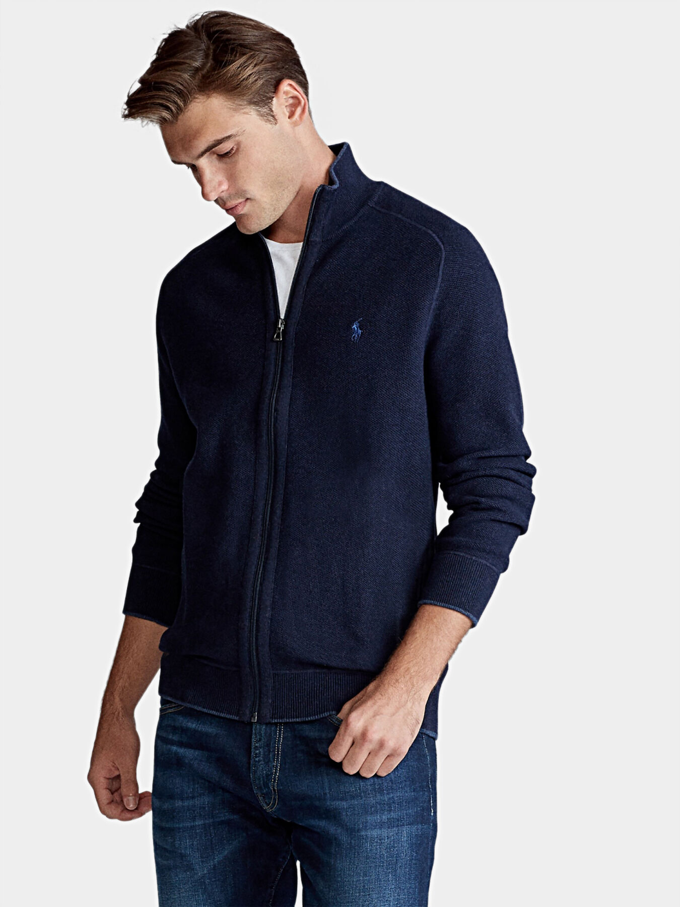 Ralph lauren zip cardigan best sale