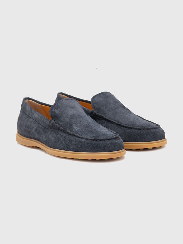 Dark blue suede loafers - 2