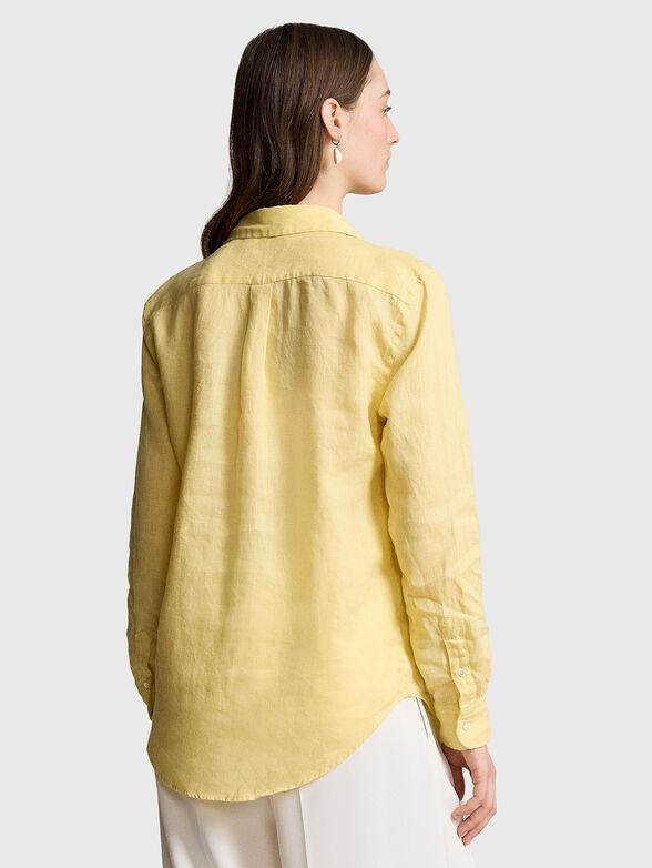 Linen shirt with logo detail - 3