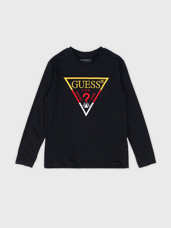Black blouse with triangular logo - 1