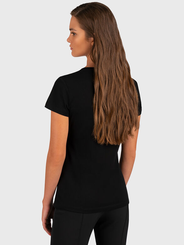Black T-shirt with applique rhinestones - 3