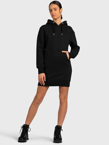 Hooded dress with embroidered logo detail - 5