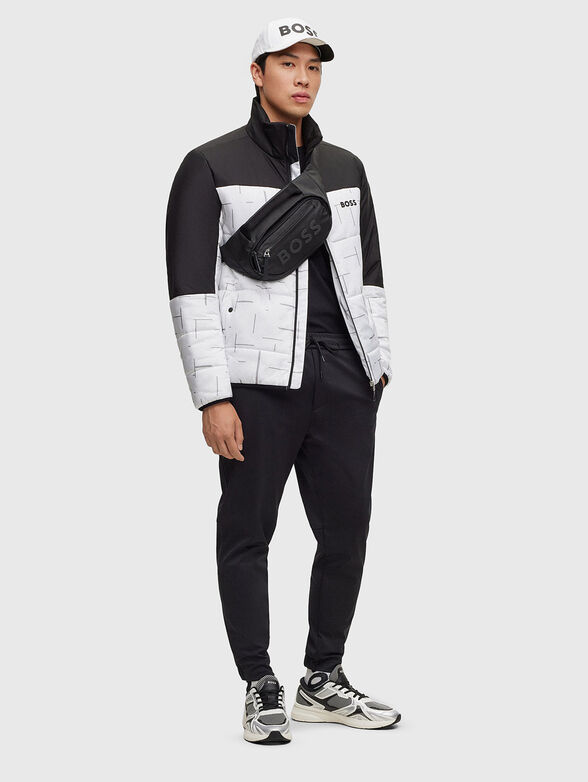 Jacket with black details and monogram print  - 2