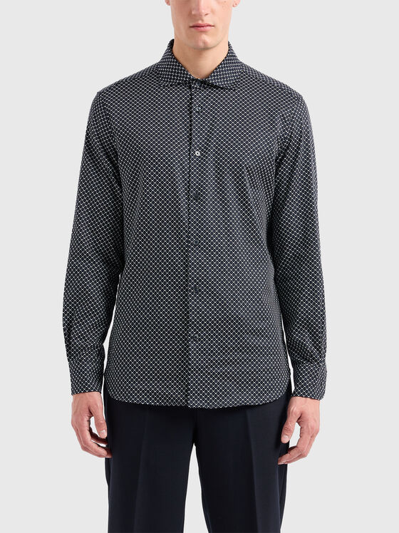 Риза с монограмен микропринт - 1