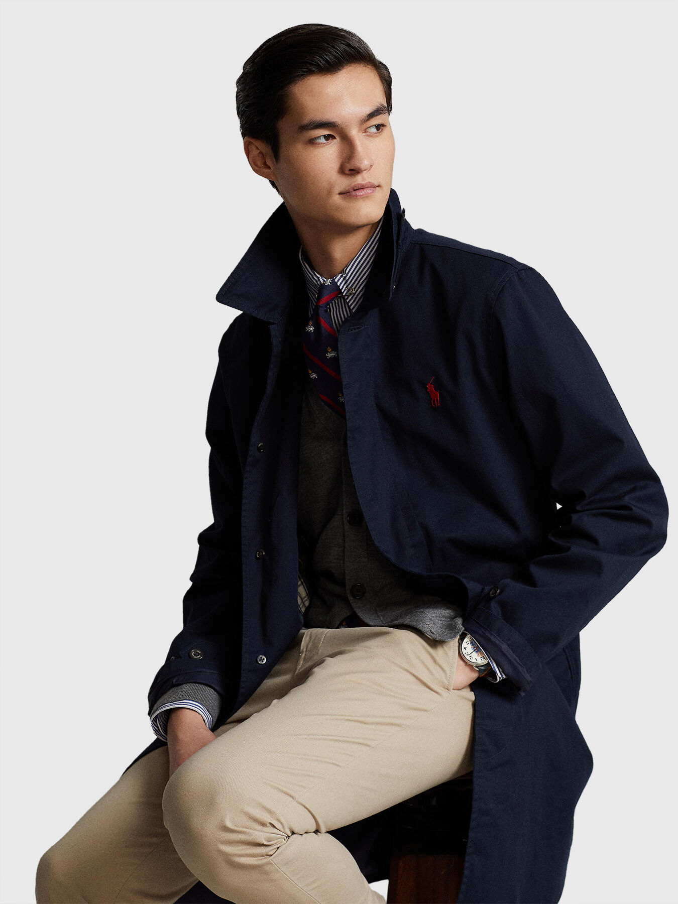 Walking coat with contrast logo brand POLO RALPH LAUREN