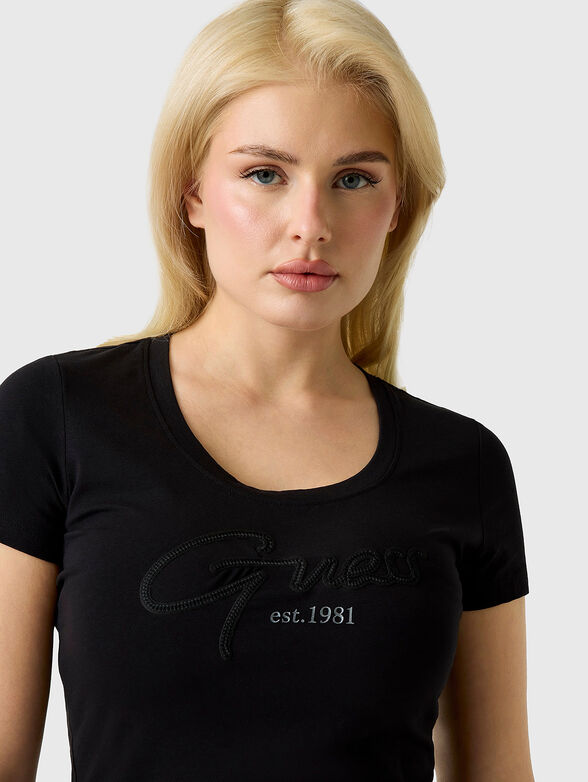 Black T-shirt with embroidered logo - 4