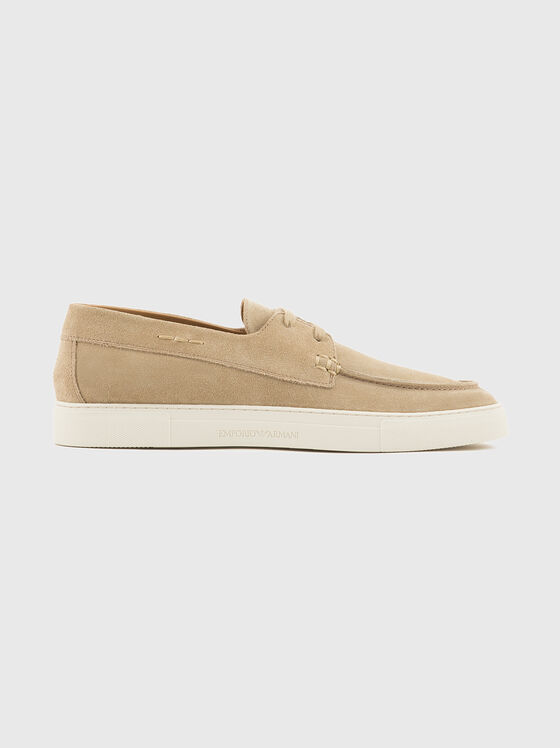 Suede sneakers in beige colour - 1