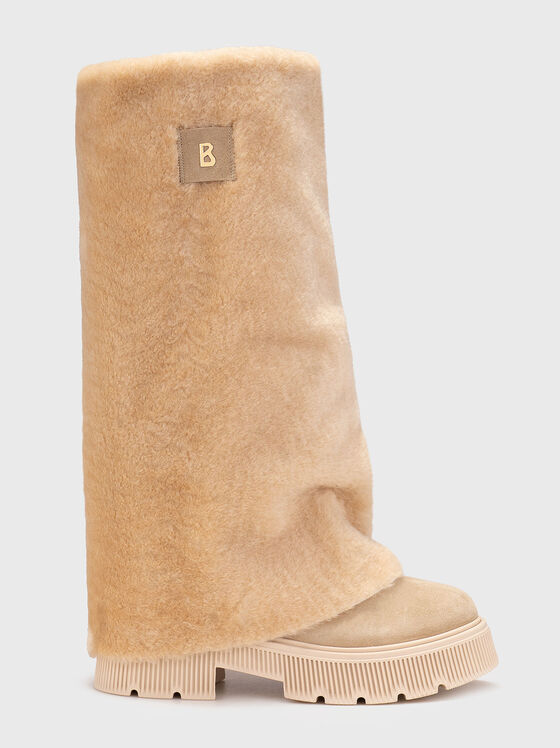 Кожени ботуши TURIN 8 с вълнен детайл - 1