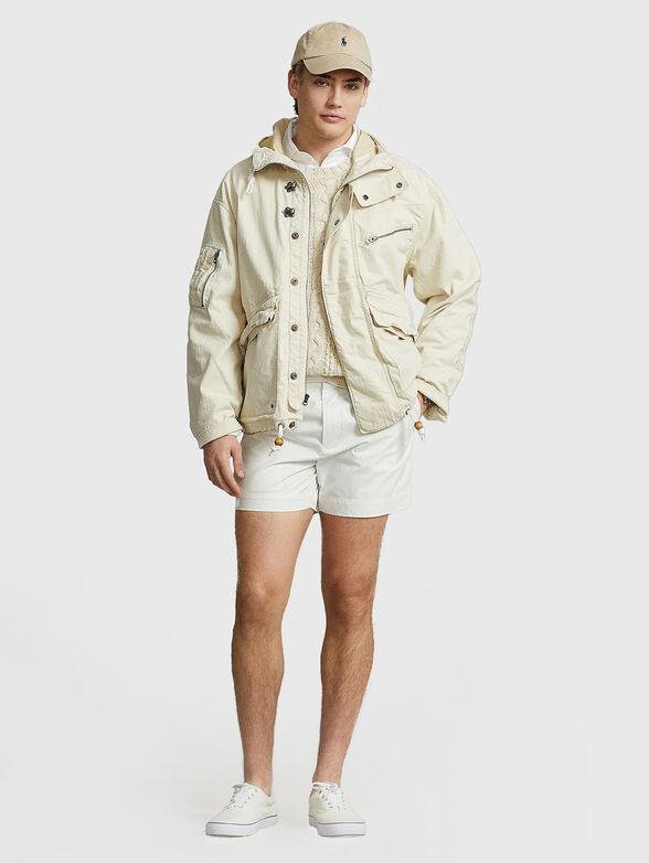 Cotton jacket with hood and accent pockets - 2