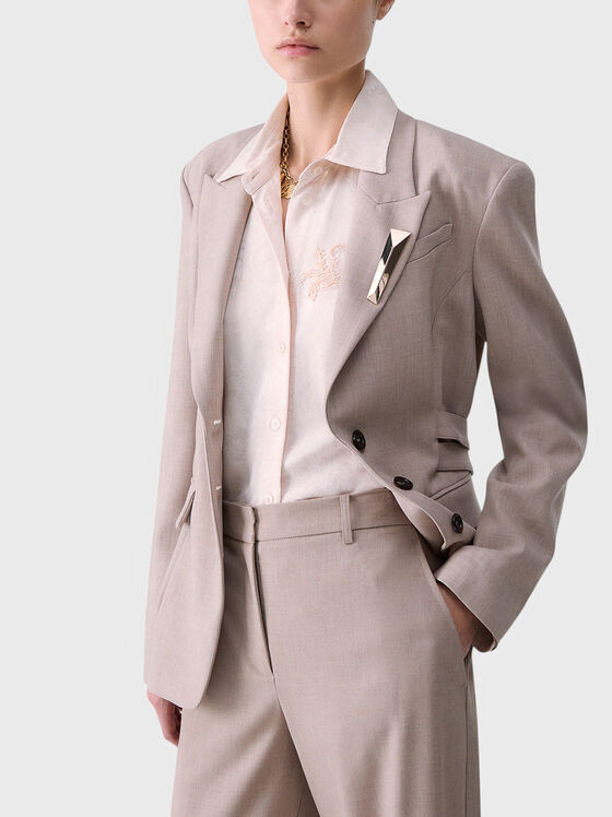 Single-breasted jacket with buckles - 1