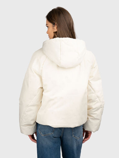 Padded jacket with hood and monogram logo print - 3