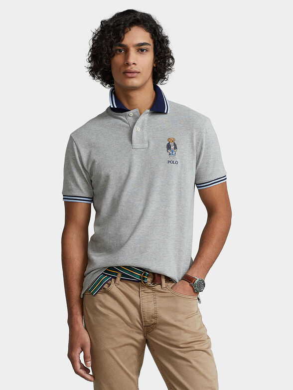 Polo-shirt with contrast stripes and Polo Bear embroidery - 1
