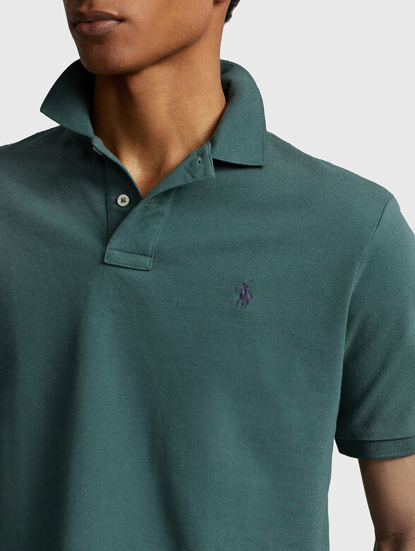 Logo-embroidered Polo shirt in green  - 4