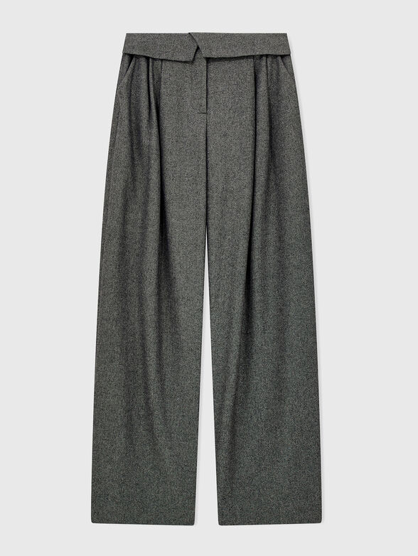 Gray wool blend trousers - 1