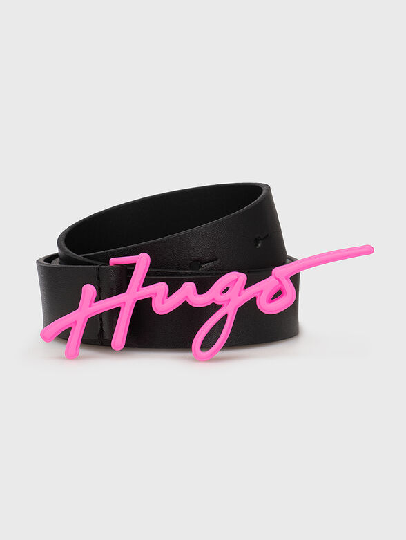 Belt with accent logo buckle - 1