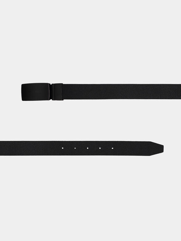 Reversible leather belt with black buckle - 2