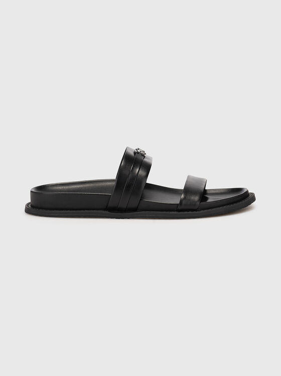 MANDY leather sandals with logo - 1