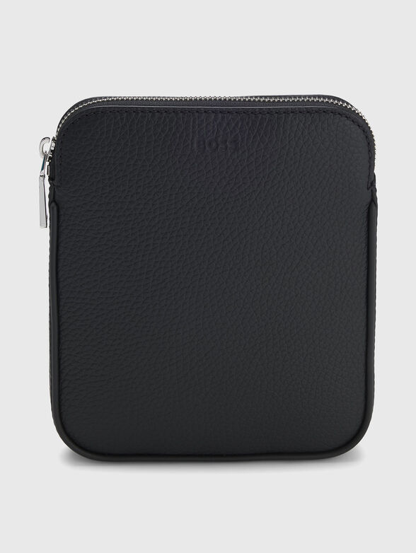 Black leather crossbody bag - 1