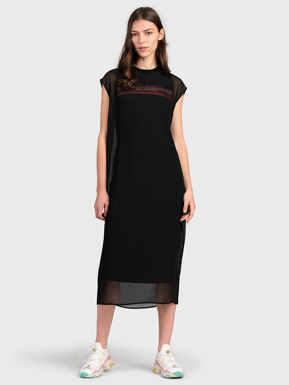 Black dress with two layers - 1