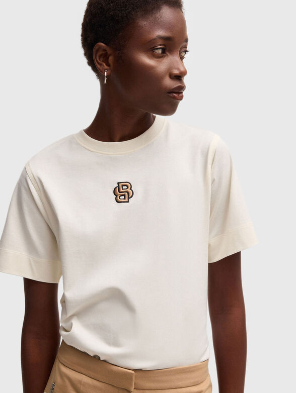 T-shirt with oval neckline and logo - 4