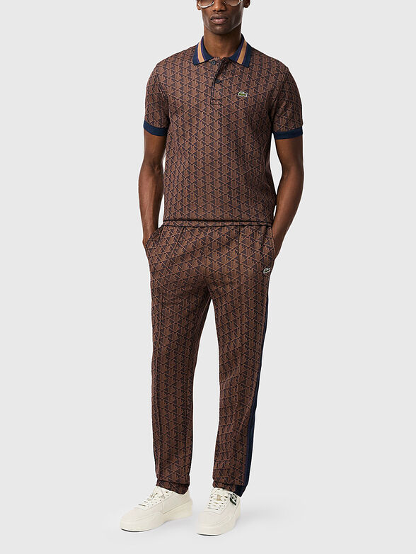 Brown sports trouser with monogram print - 5