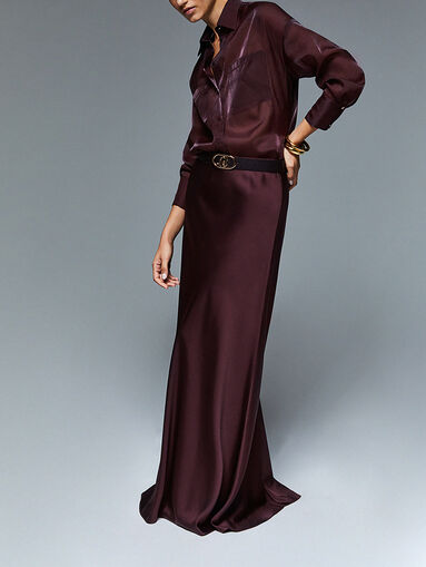 Maxi skirt with a satin-effect - 5