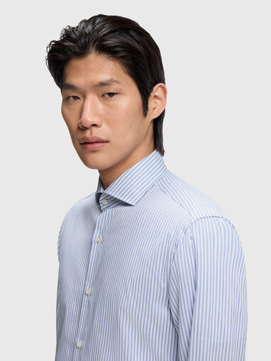 Striped slim fit cotton shirt - 4
